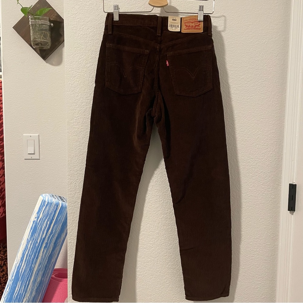 Levi's Women's Dark Brown Cropped Corduroy Pants - Picture 5 of 6